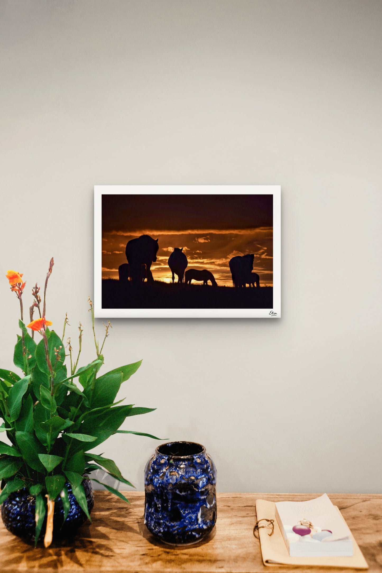 Horses in the midnight sun