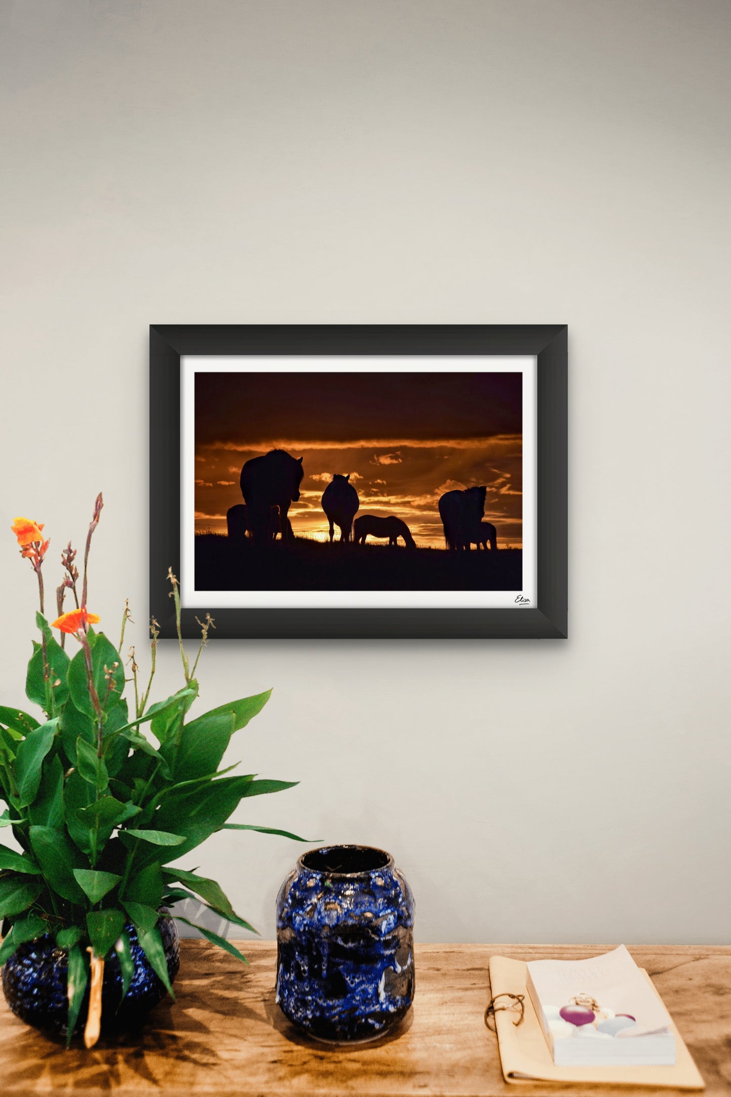 Horses in the midnight sun