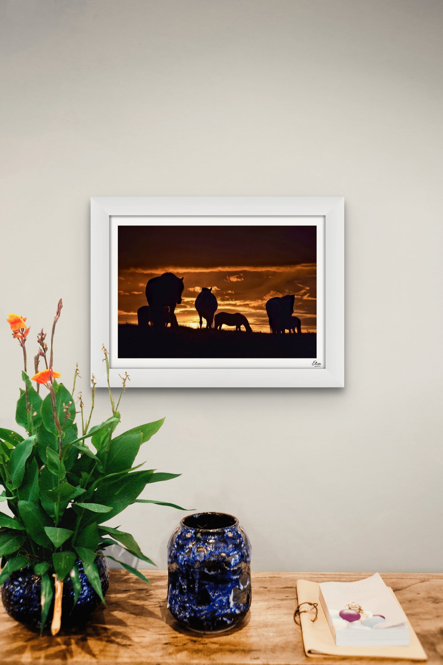 Horses in the midnight sun