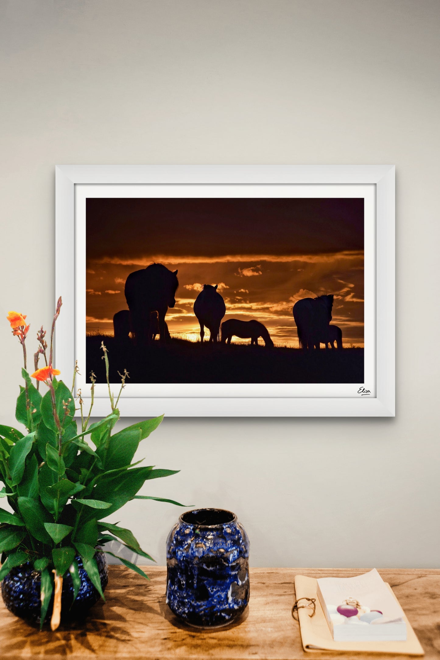 Horses in the midnight sun