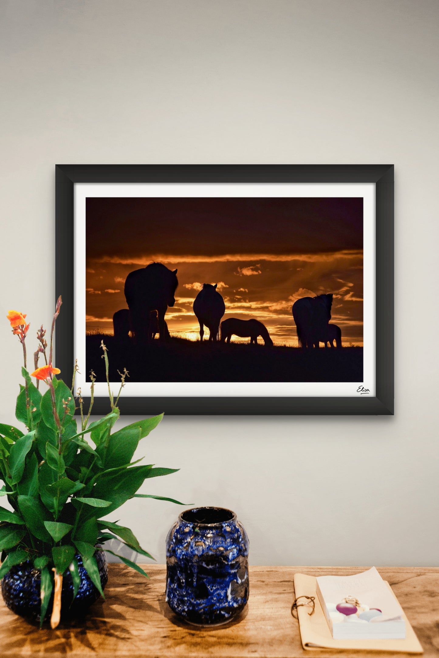 Horses in the midnight sun