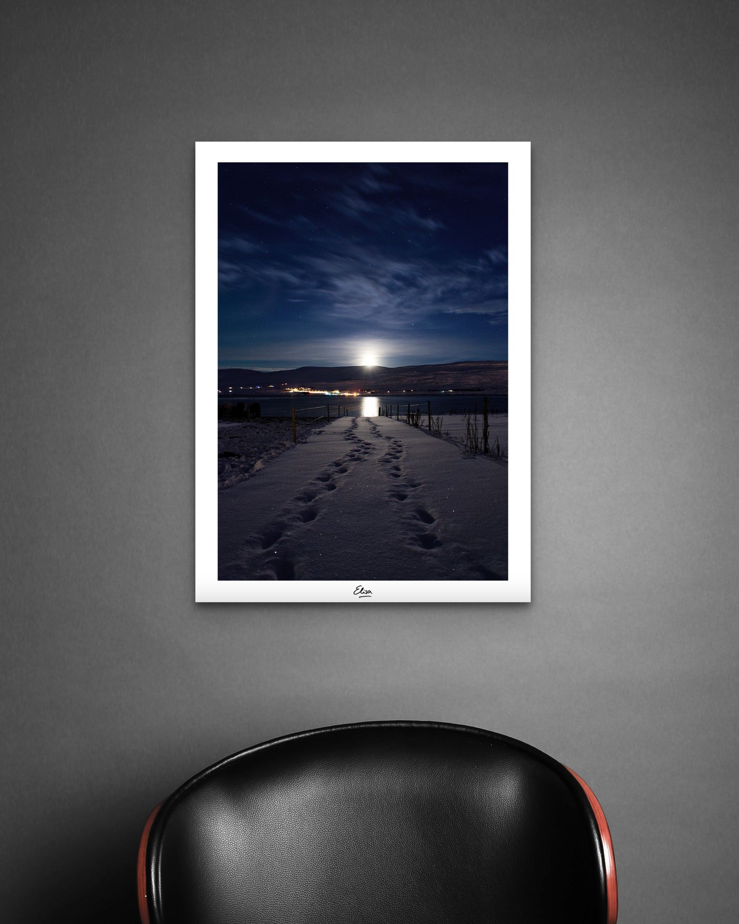 Moonrise over the fjord