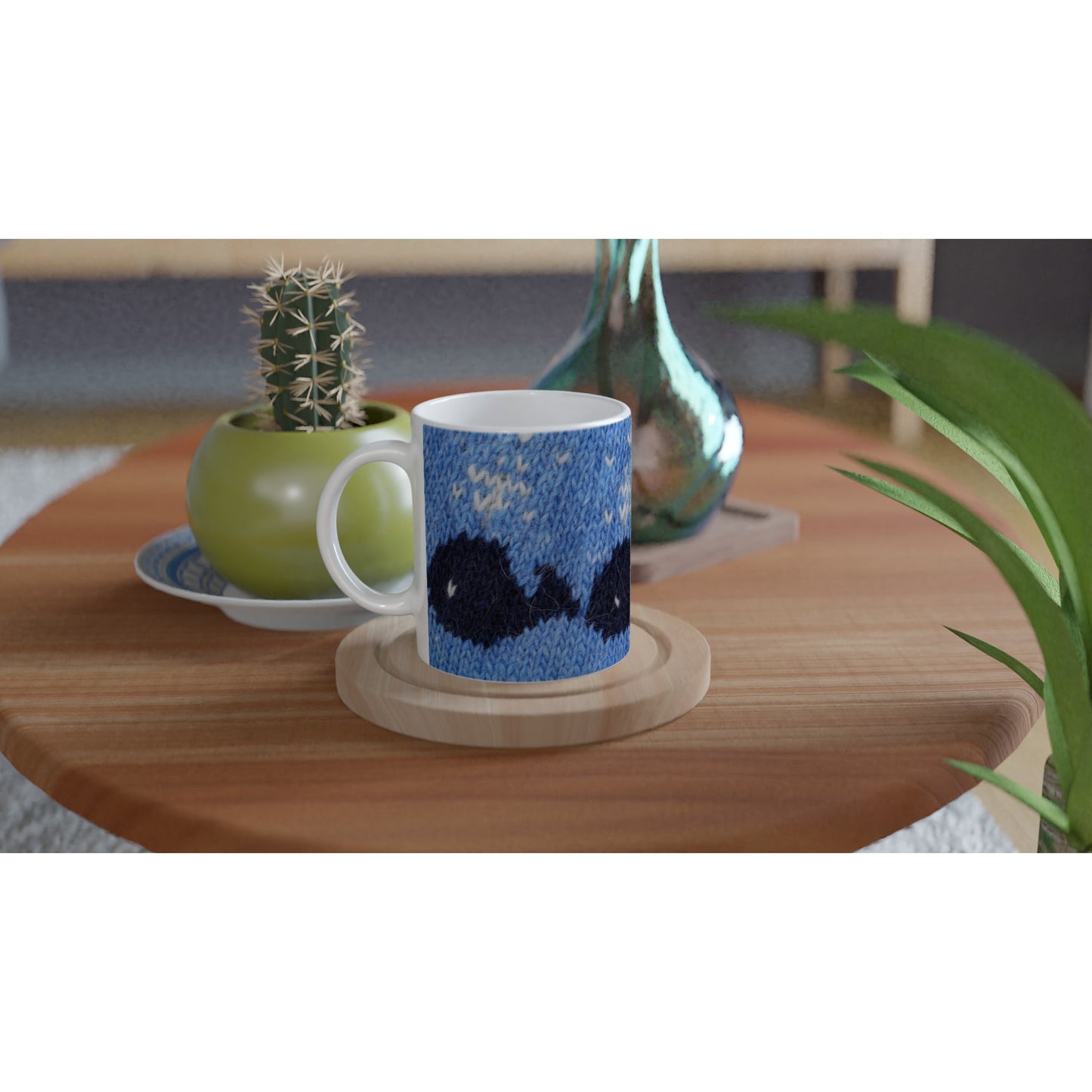 Mug with Icelandic knit pattern - Whale