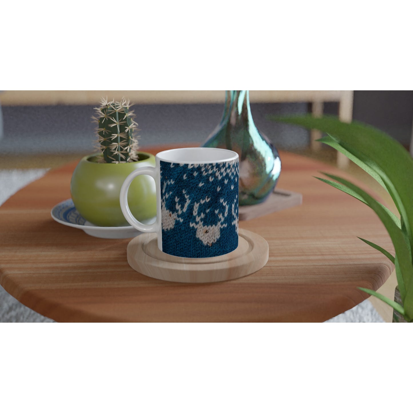 Mug with Icelandic knit pattern - Reindeer