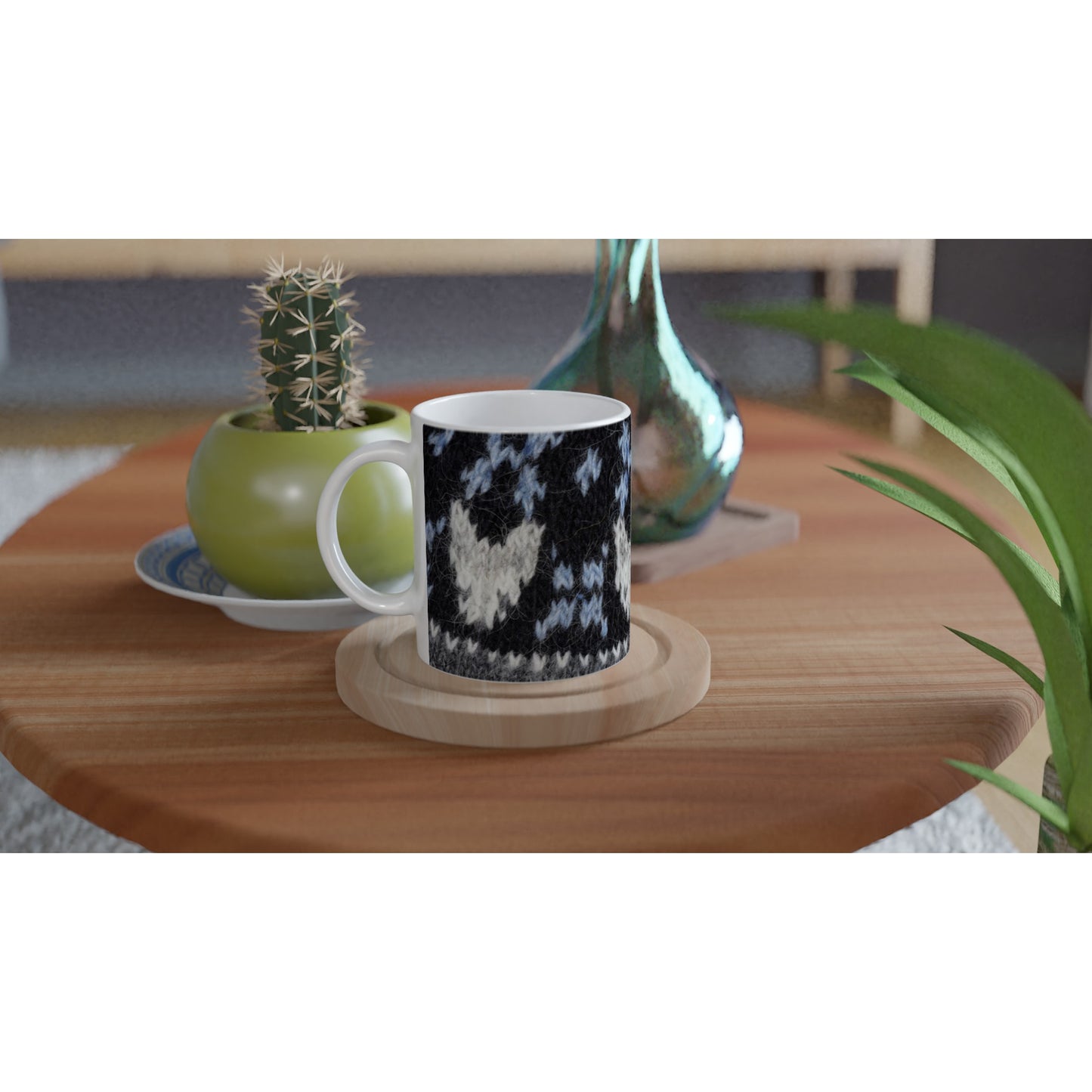 Mug with Icelandic knit pattern - Arctic Fox
